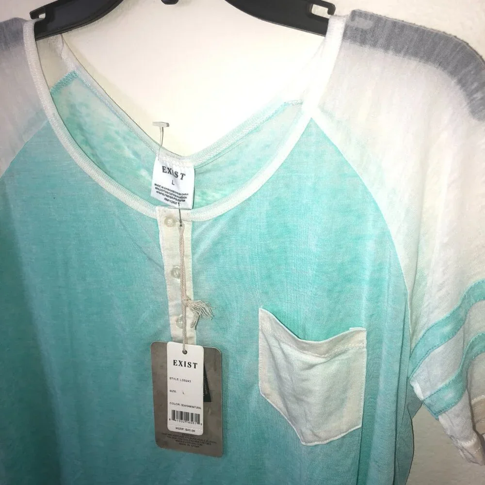 🌞 NWT Exist Burnout Tee Tshirt Women Seafoam Size Large 🌞 4/$20 Deal! 🌞 - Picture 2 of 4